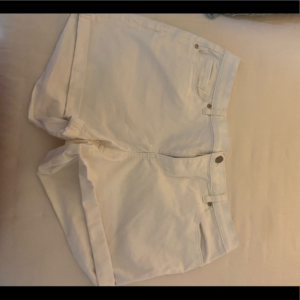 White denim shorts